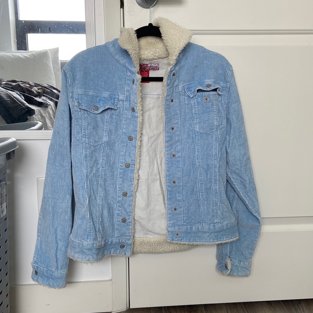 lazer jeans sherpa jean jacket